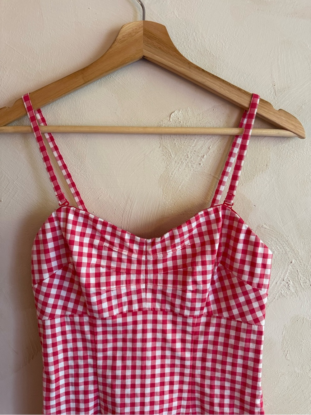 Guess Los Angeles | Red Gingham | Mini Dress Sweetheart | Sz 2 - Picture 3 of 13